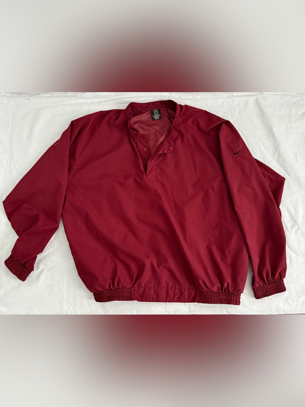 Vintage Nike Golf Windbreaker Mens XL Burgundy Pullover Snap Neck Jacket